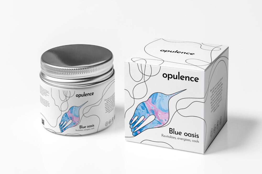 Баночка и коробка продукции Opulence body cream
