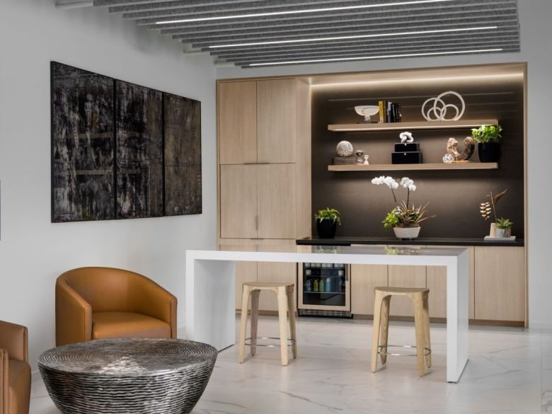 Лаунж зона с барной стойкой Private Equity Firm Offices