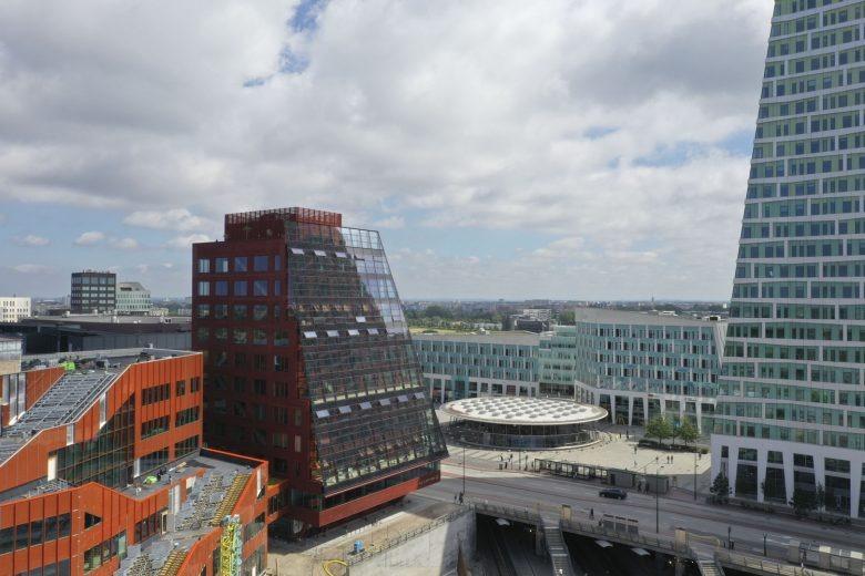 Панорамный вид на район с башней Fyrtornet High-Rise Building