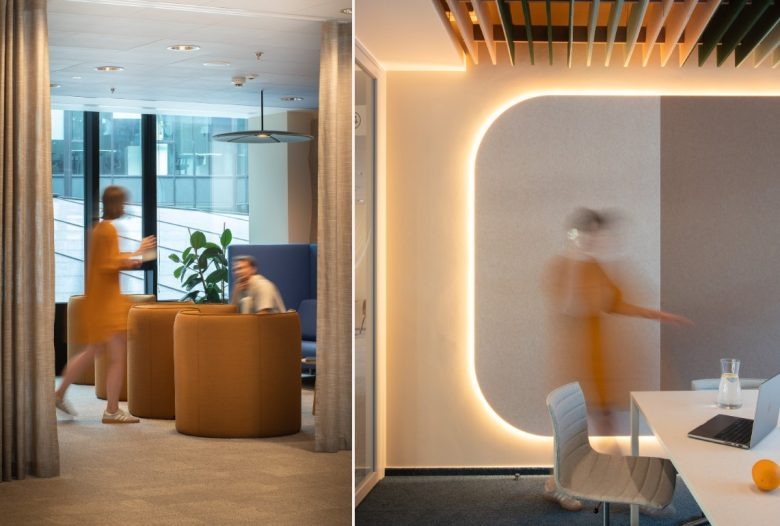 Переговорная и лаунж-зона с мягкими креслами Ørsted office
