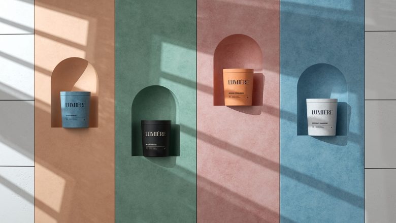 Свечи в нишах с цветными фонами LUMIÉRE