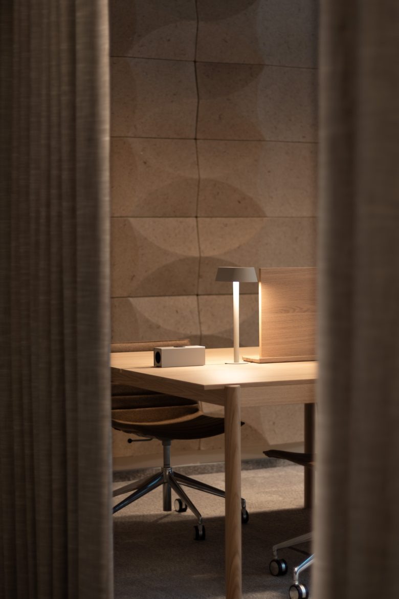 Уютное рабочее место с настольной лампой Ørsted office