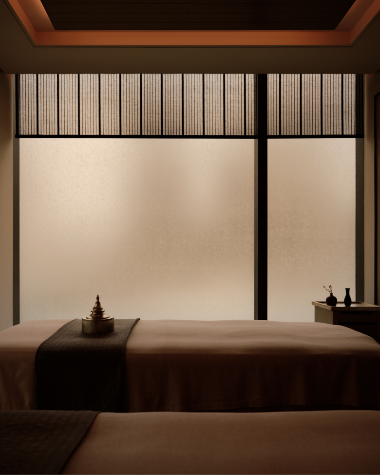 Зона массажа с мягкими кроватями Aman Nai Lert hotel