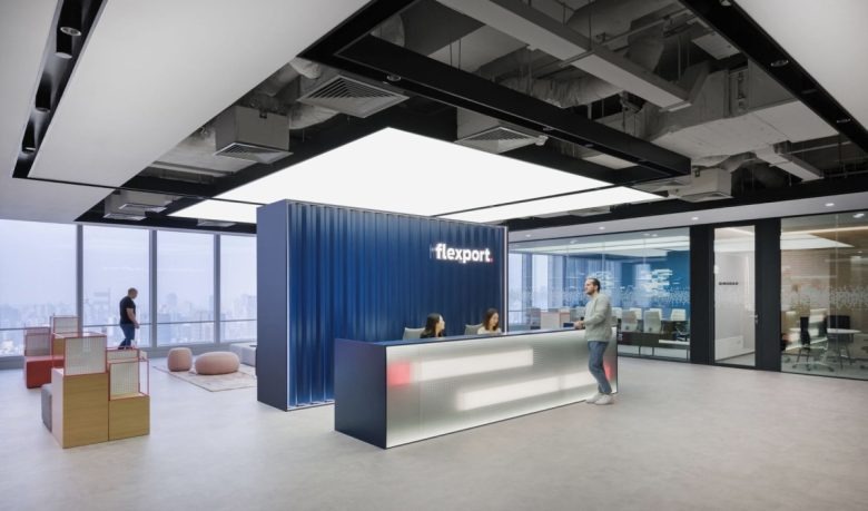 Зона ресепшн Flexport offices