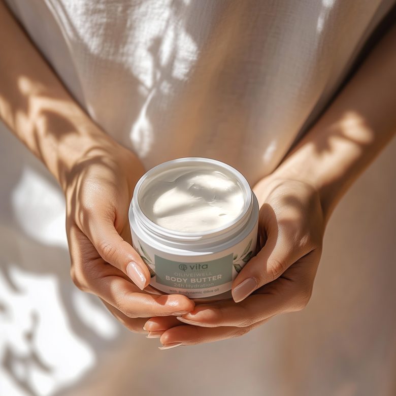 баночка крема в руках Vita Tessera Cosmetics