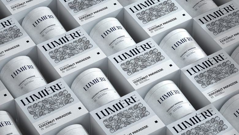 Белая упаковка продукции LUMIERE