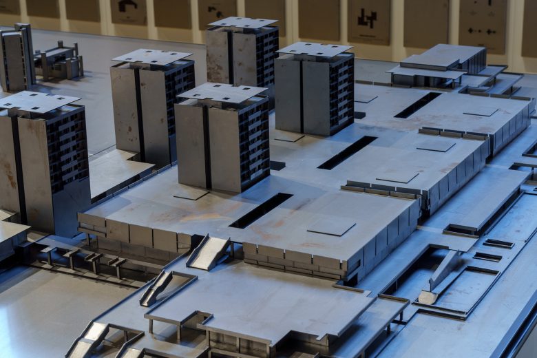 большой макет с домами North Macedonia Pavilion 2025