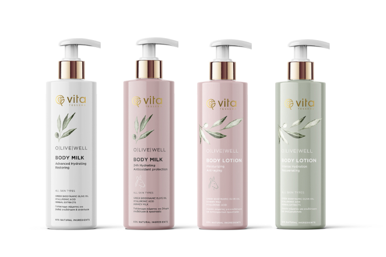 бутылочки крема с дозатором Vita Tessera Cosmetics