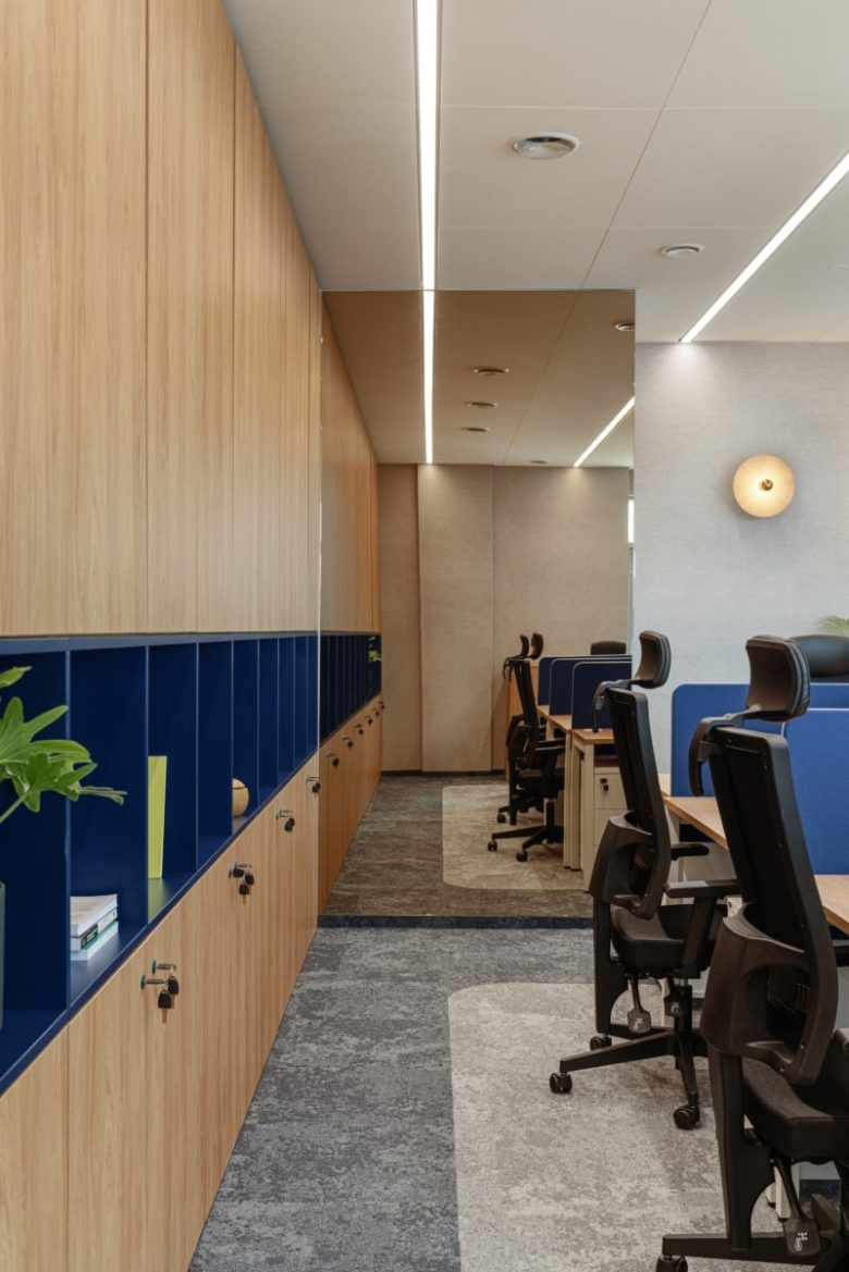 коридор вдоль рабочих мест Helio offices