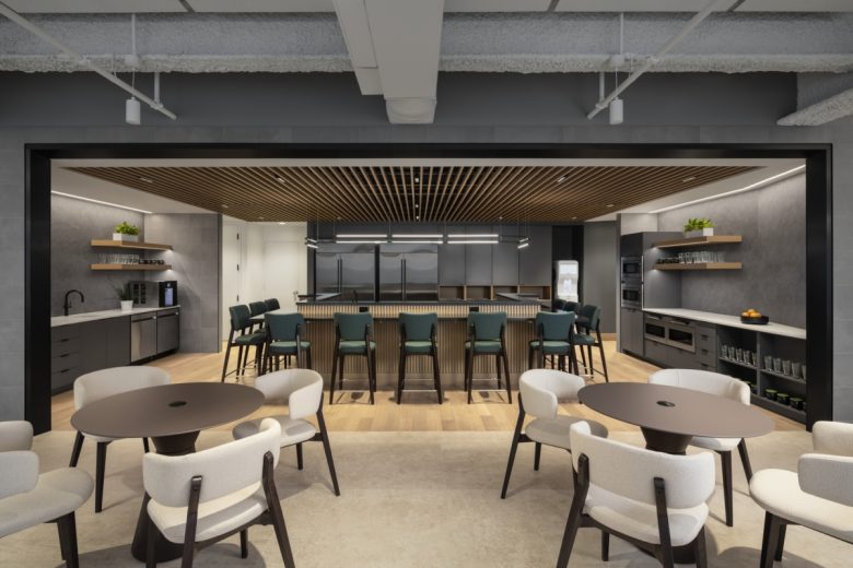 кухонная зона со столиками Dickie McCamey, & Chilcote Offices