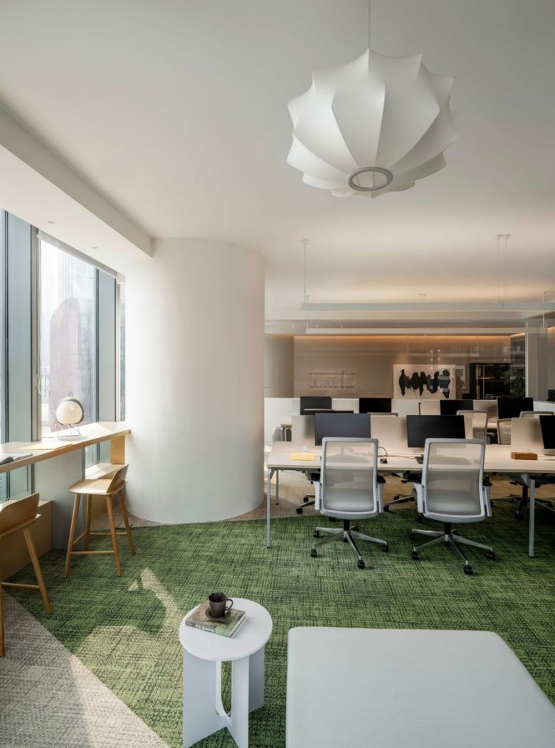 рабочие места у окна и отдельные столы компании 3H Inc.