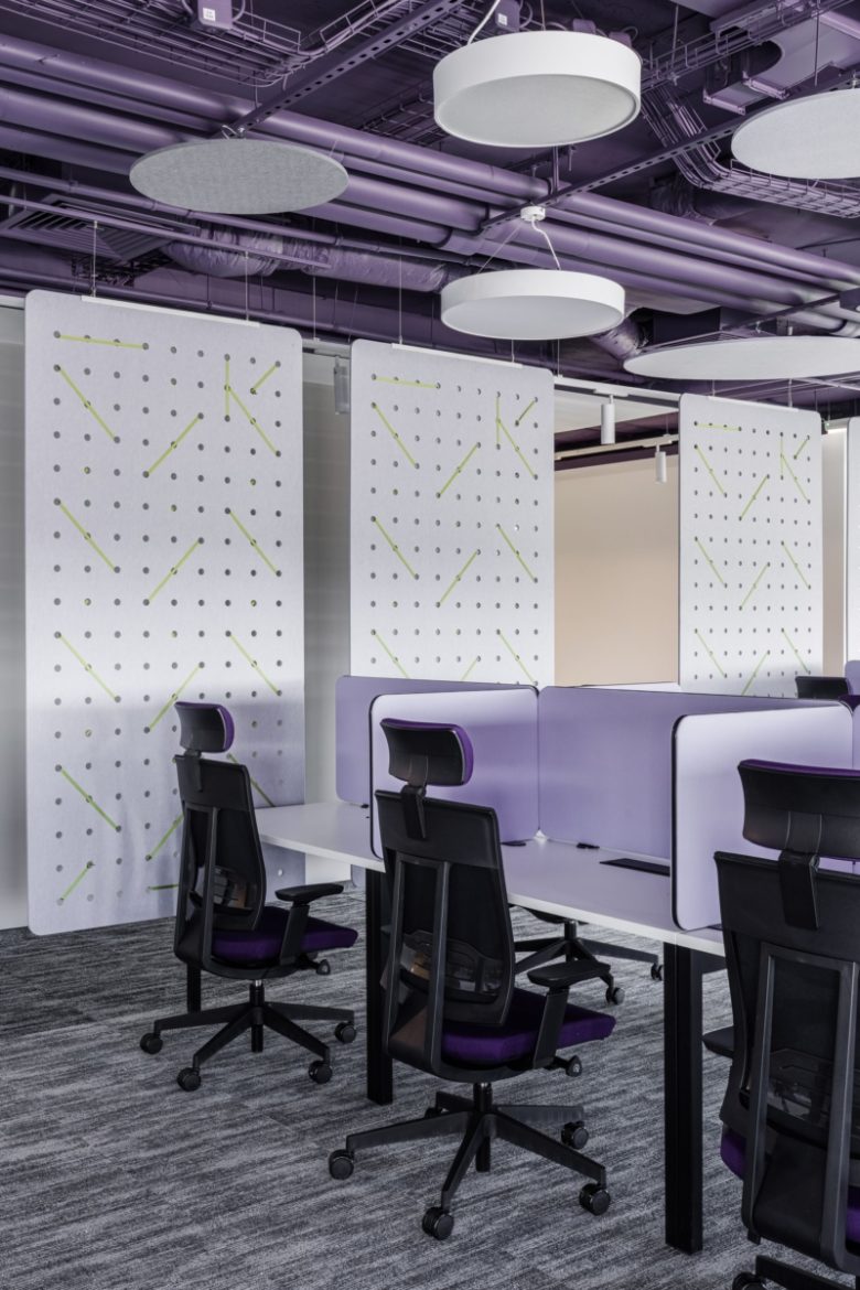 рабочие места оделенные настольными перегородками K2 Design Lab