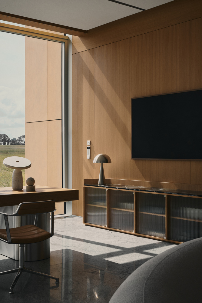 рабочий кабинет с большим экраном Pracownia – The Workshop