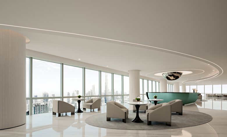ресепшн с местами для ожидания Refine Dubai Headquarters