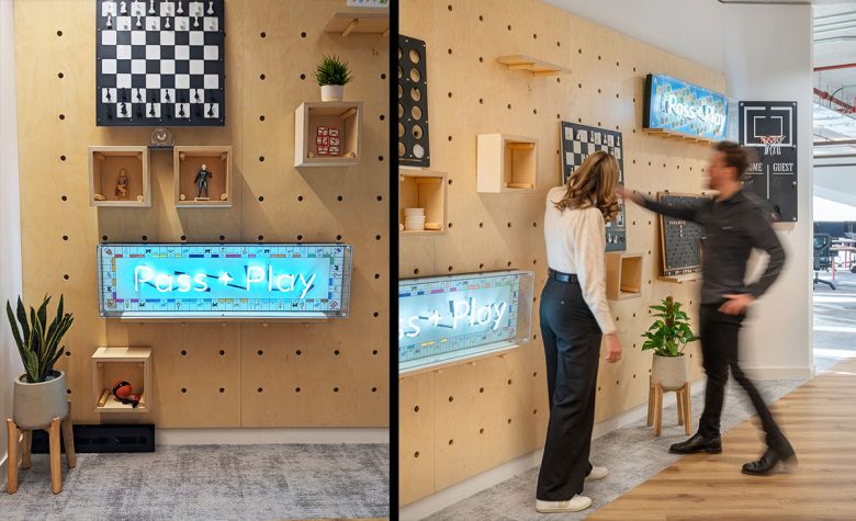 шахматная доска на стене Tide – An Immersive Brand Led Workspace