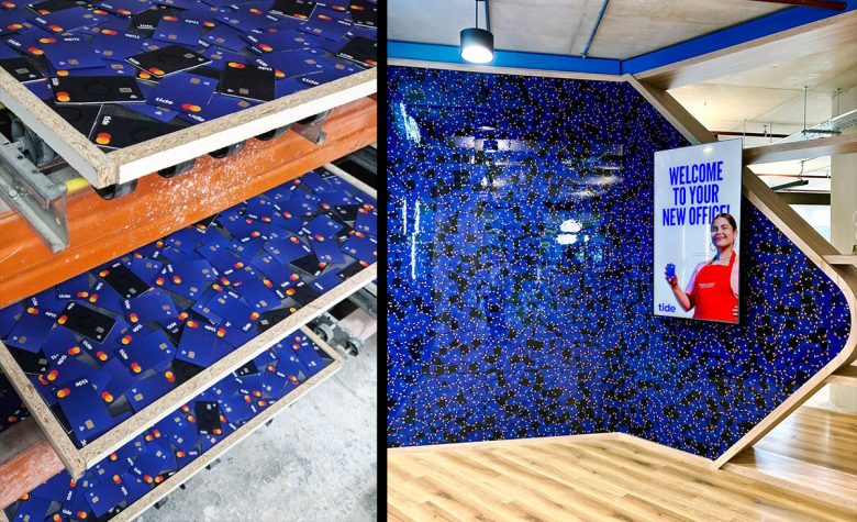 синяя стена мозаика Tide – An Immersive Brand Led Workspace