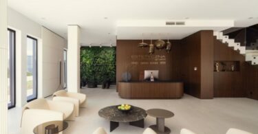 входная зона ресепшн Artup Interiors