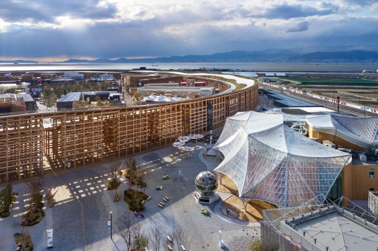 вид издалека Healthcare Pavilion Nest for Reborn at Osaka Expo 2025