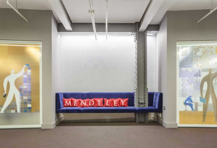 Яркие цвета в интерьере офиса в Лондоне, Великобритания: фирменный стиль Mendeley