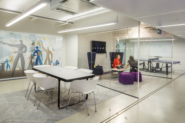 Яркие цвета в интерьере офиса в Лондоне, Великобритания: белый цвет в дизайне