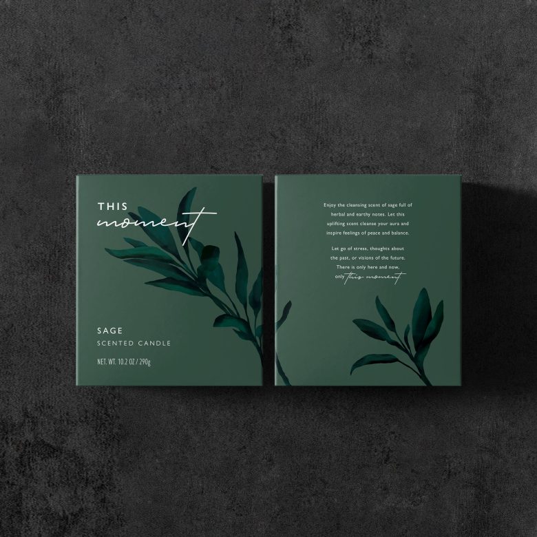 зеленая коробка This Moment Candles